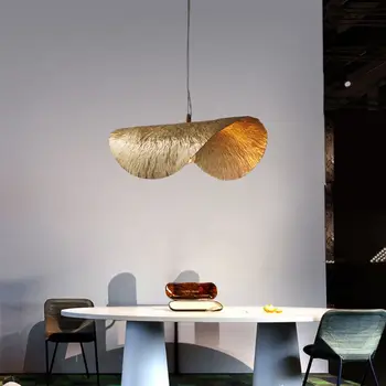 Postitus kaasaegne lihtne lotus leaf lühter kõik vasest isikupärastatud led loominguline kunst, disainer, baar ja restoran, dekoratiivne lamp