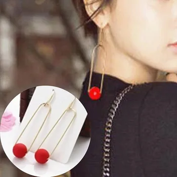 Uus Korea Geomeetriline Fashion Punane Rant Kõrvarõngad Wild Vältida Allergia Kõrvarõngad Armas Kingitus Pikk Earings Pulm Ehteid
